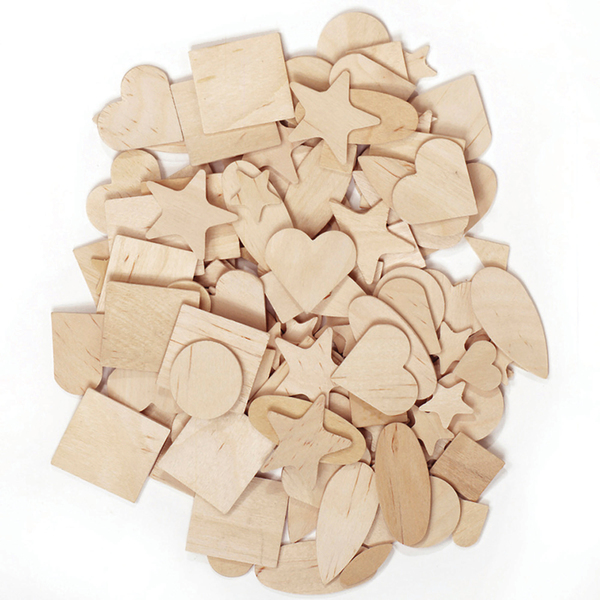 Creativity Street Wood Shapes, Natural Colored, Assorted Shapes, PK1000 PAC3700-01